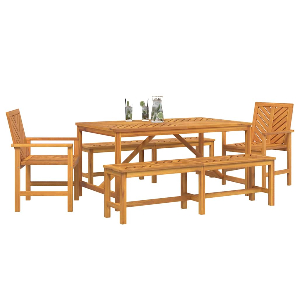 Have Spisebordssæt 5 pcs Brun 150 x 90 x 74 cm