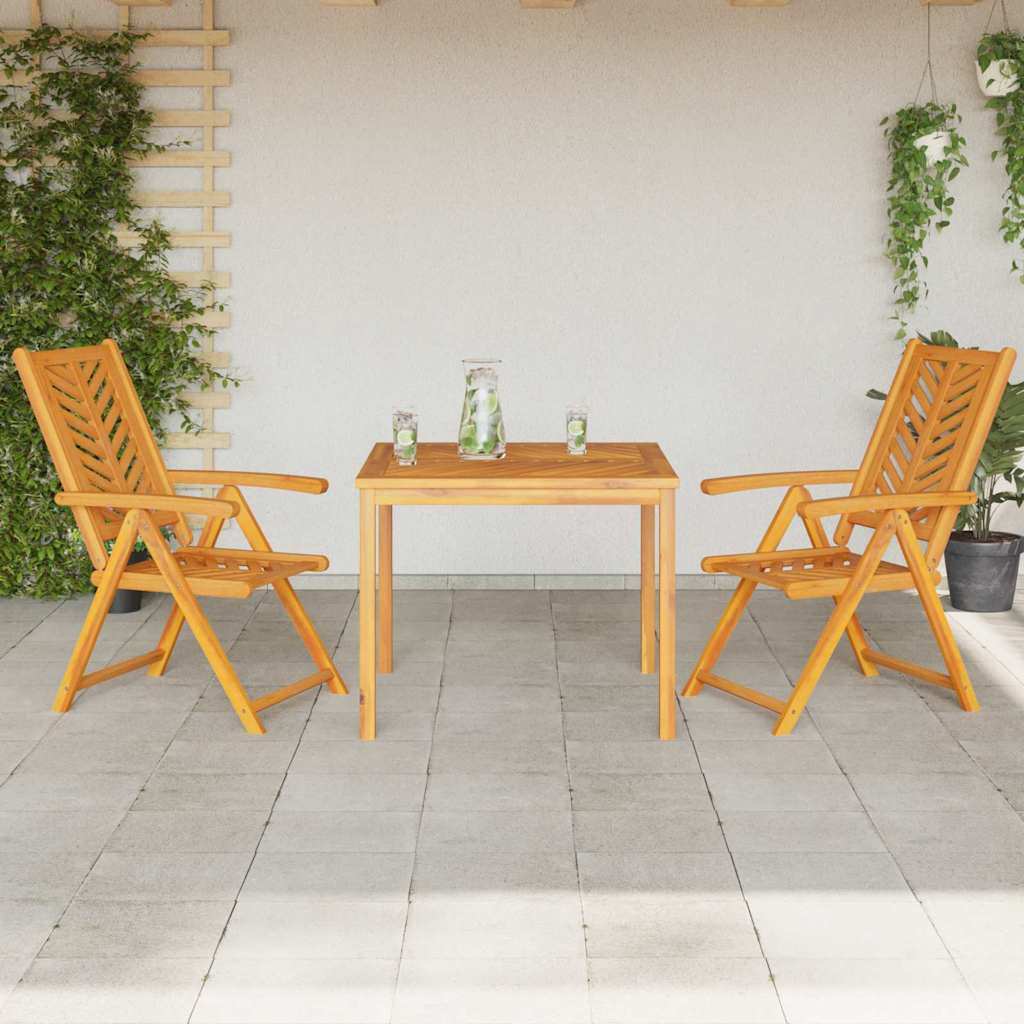 Have Spisebordssæt 3 pcs Brun 90 x 90 x 74 cm Massivt akacietræ