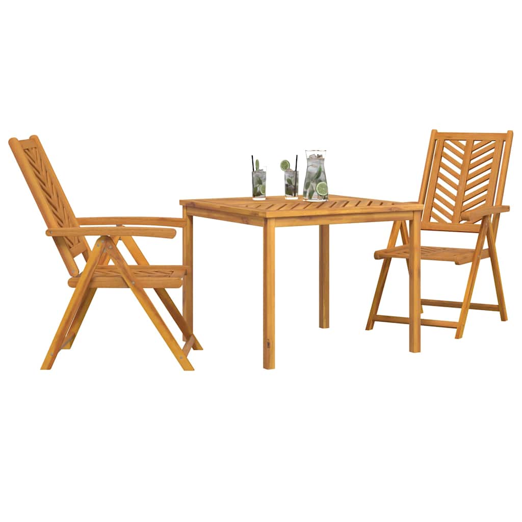 Have Spisebordssæt 3 pcs Brun 90 x 90 x 74 cm Massivt akacietræ
