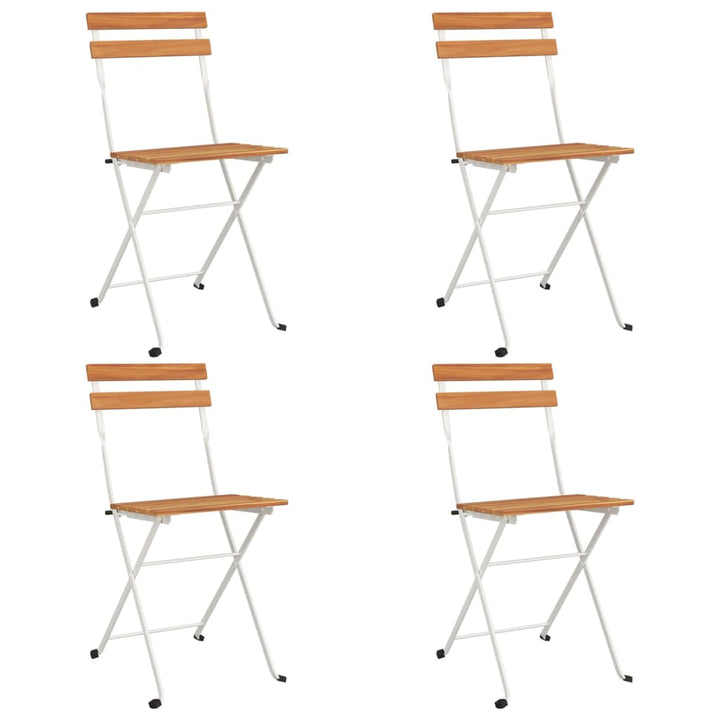 foldbare bistrostole 4 stk. massivt akacietræ og stål