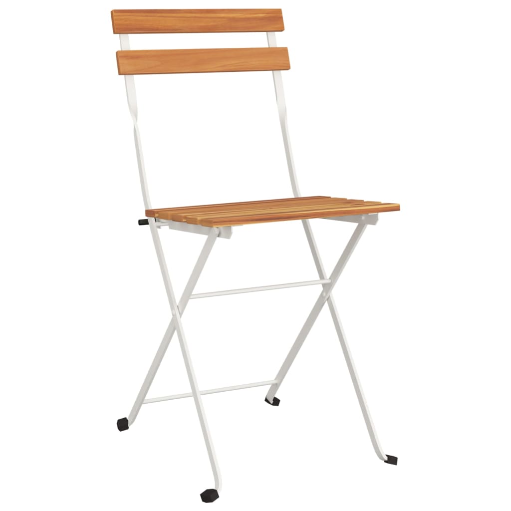 foldbare bistrostole 4 stk. massivt akacietræ og stål