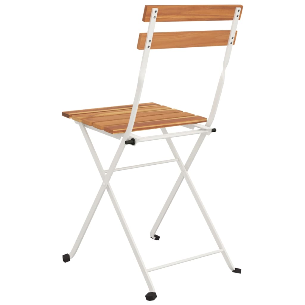 foldbare bistrostole 4 stk. massivt akacietræ og stål