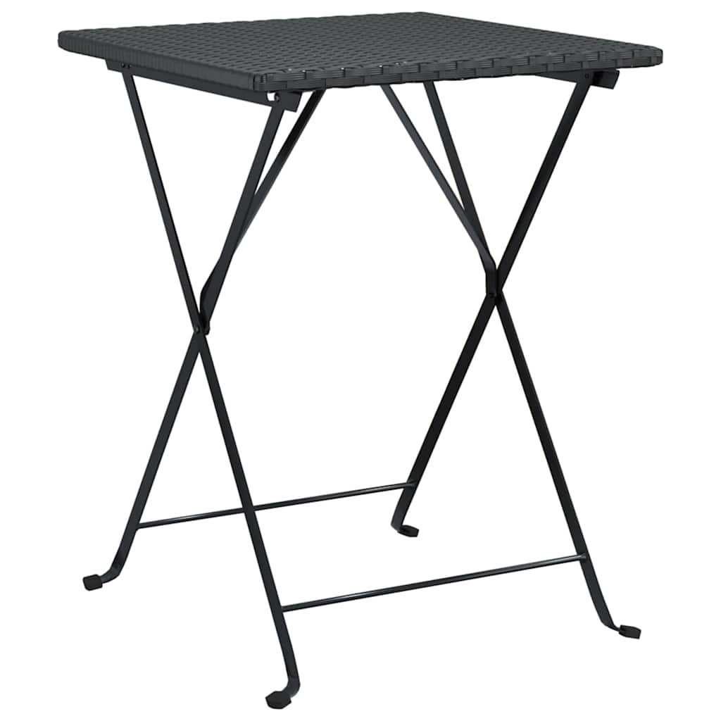 foldbart bistrosæt 3 dele polyrattan sort