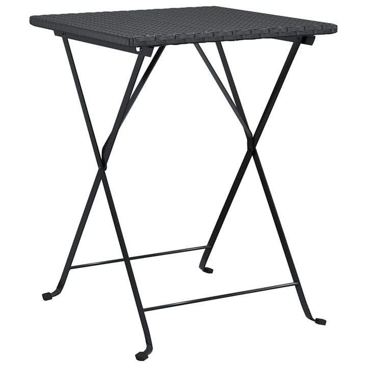 foldbart bistrosæt 3 dele polyrattan sort