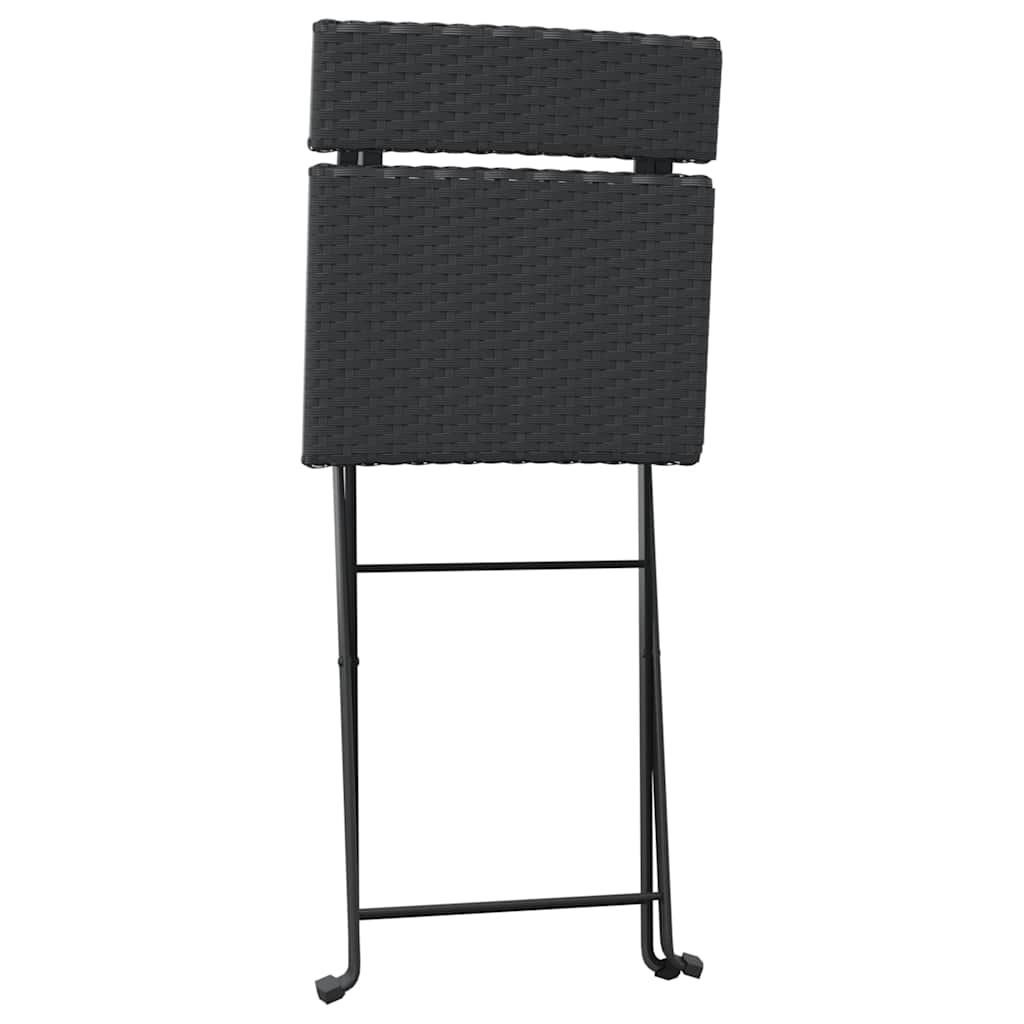 foldbart bistrosæt 3 dele polyrattan sort