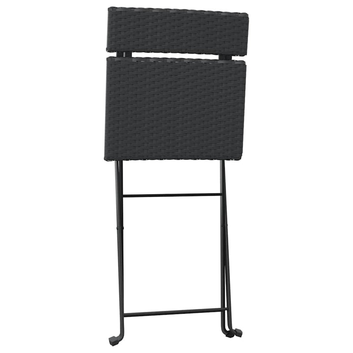 foldbart bistrosæt 3 dele polyrattan sort