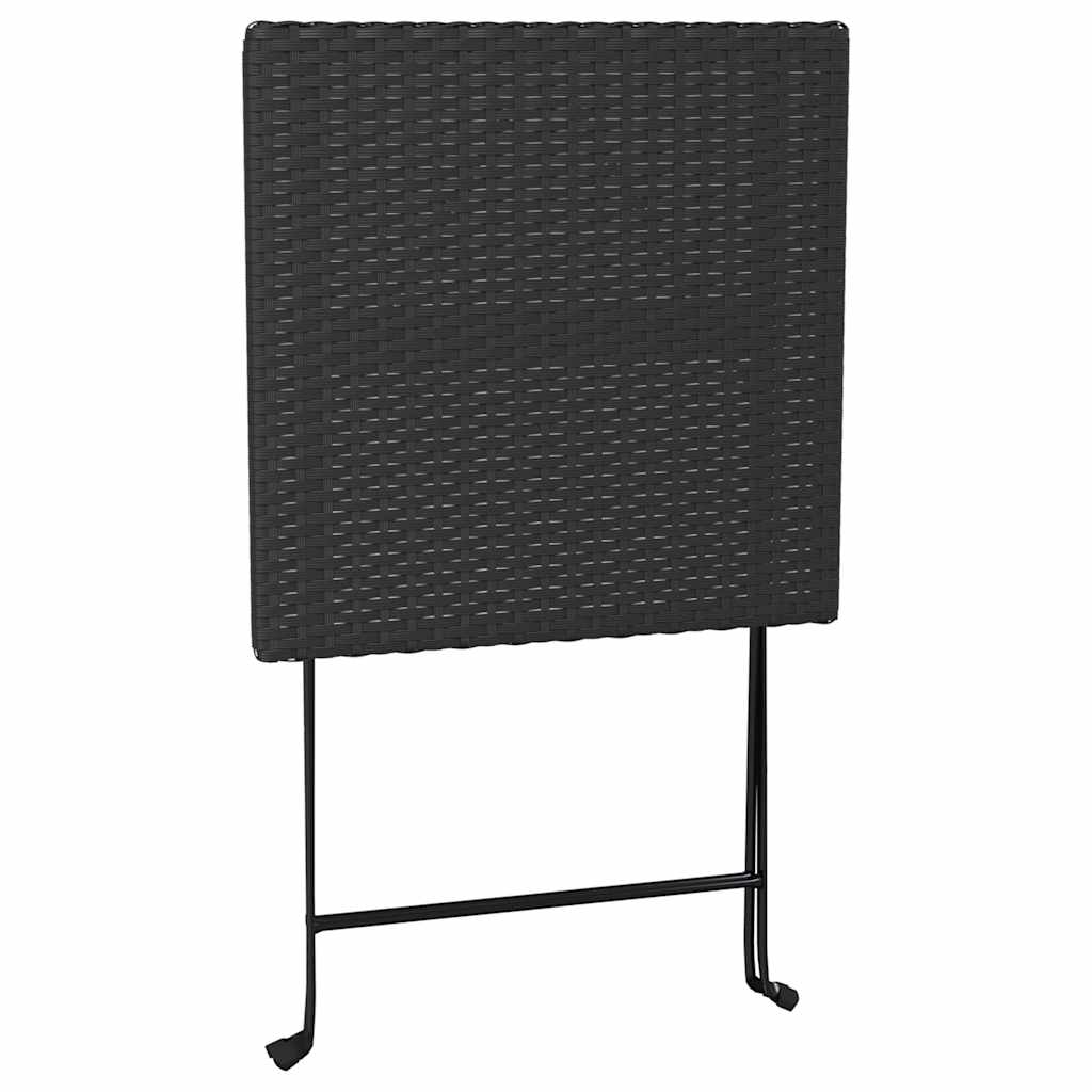 foldbart bistrosæt 3 dele polyrattan sort