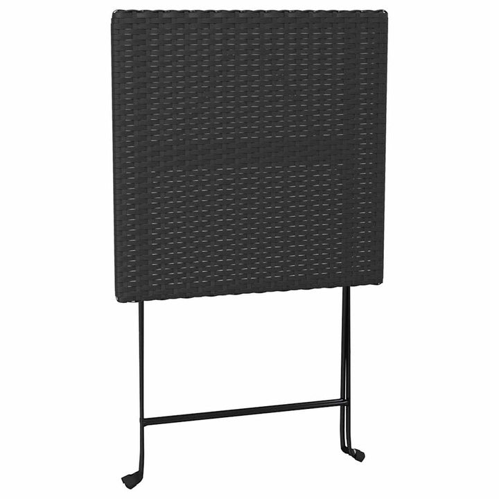 foldbart bistrosæt 3 dele polyrattan sort