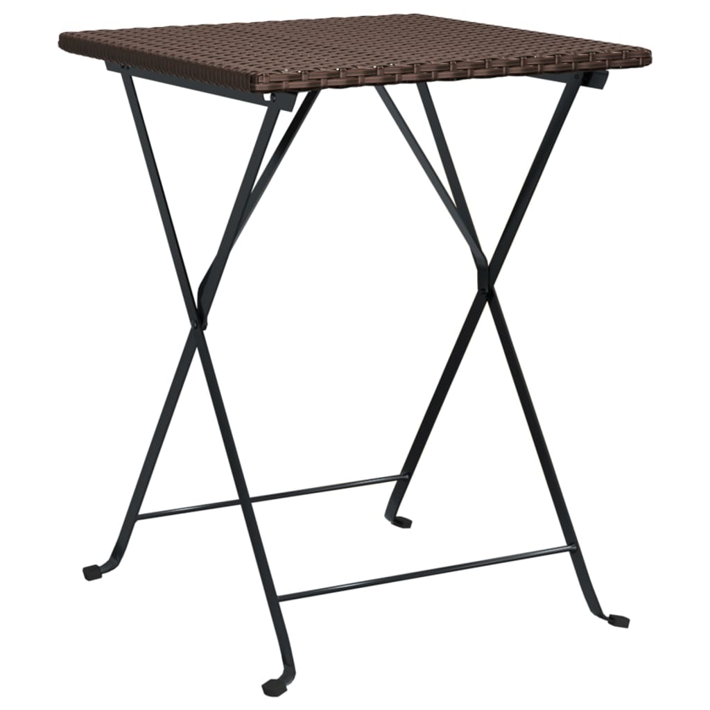foldbart bistrosæt 3 dele polyrattan brun