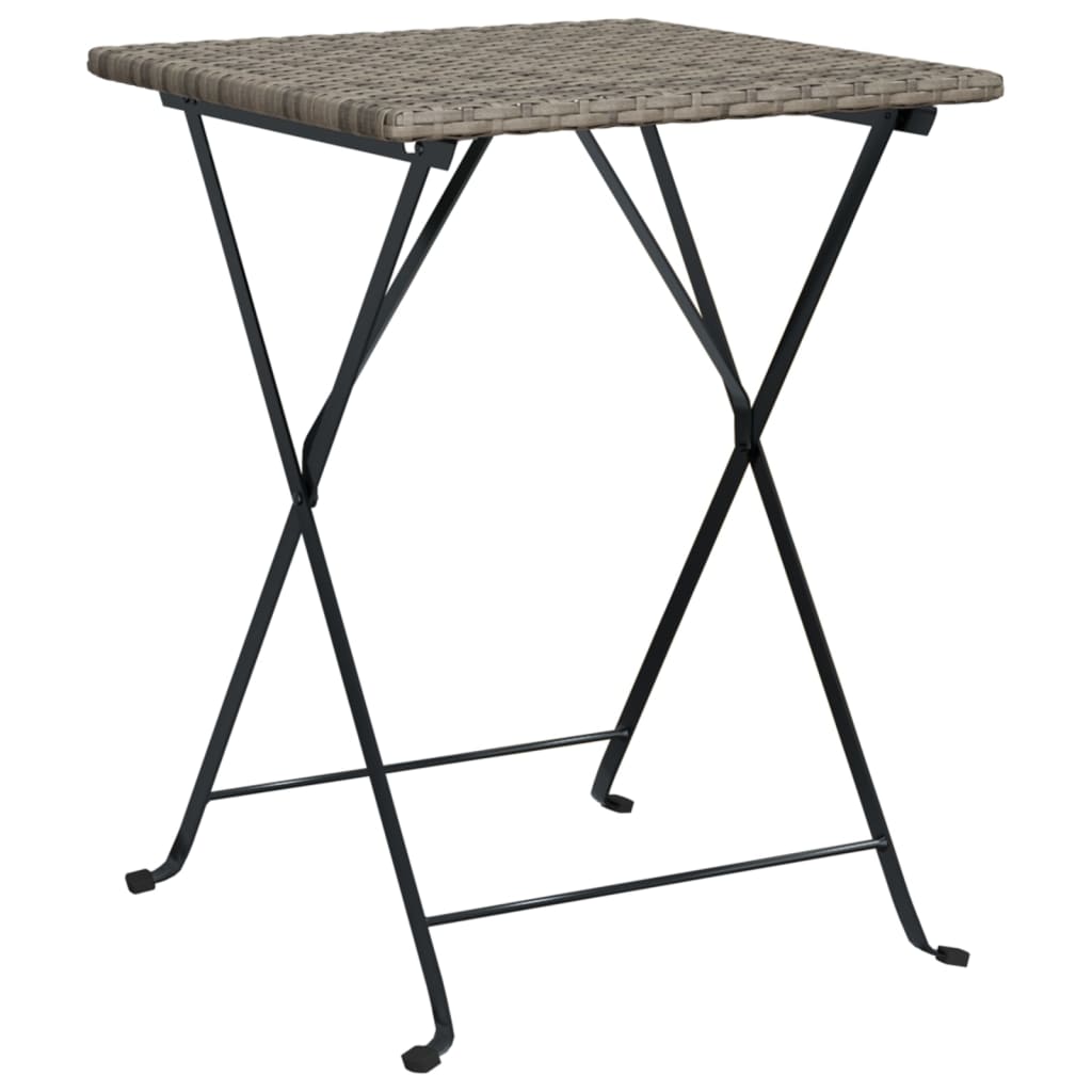 foldbart bistrosæt 3 dele polyrattan grå