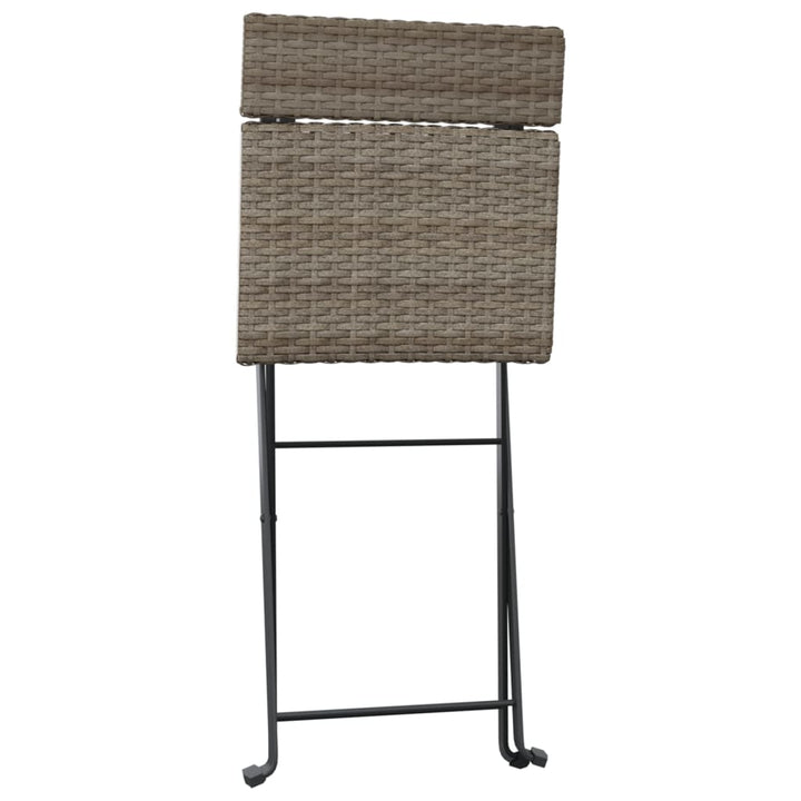 foldbart bistrosæt 3 dele polyrattan grå