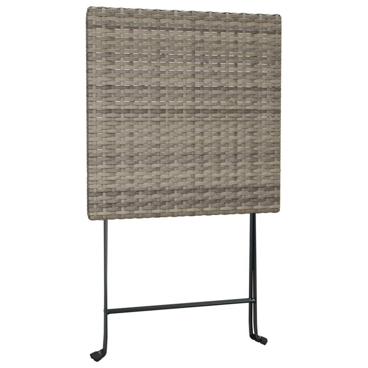 foldbart bistrosæt 3 dele polyrattan grå