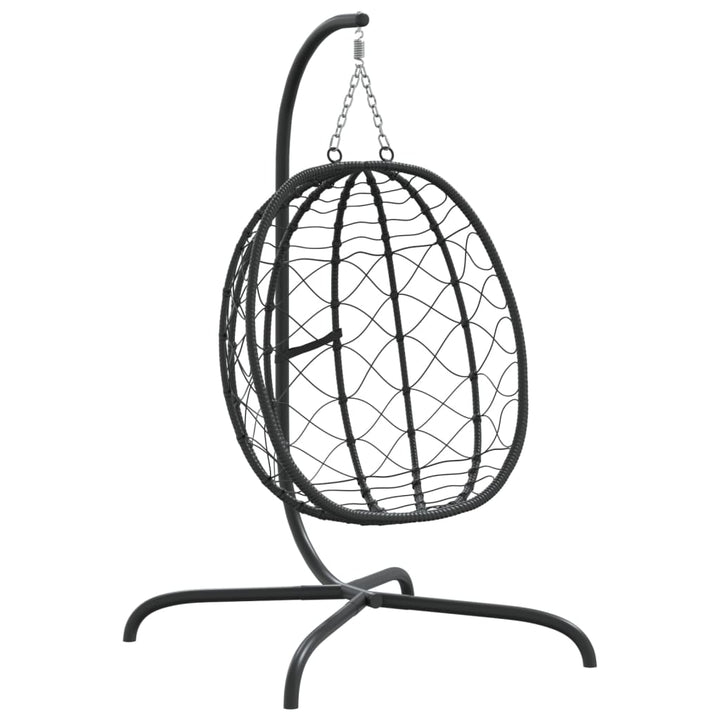hængestol med æg og hynder antracit polyrattan og stål
