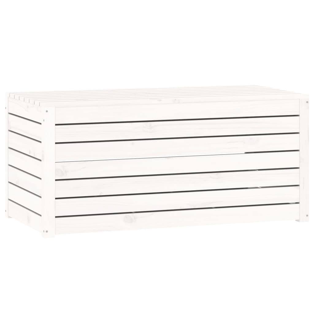 havekasse 101x50,5x46,5 cm massivt fyrretræ hvid