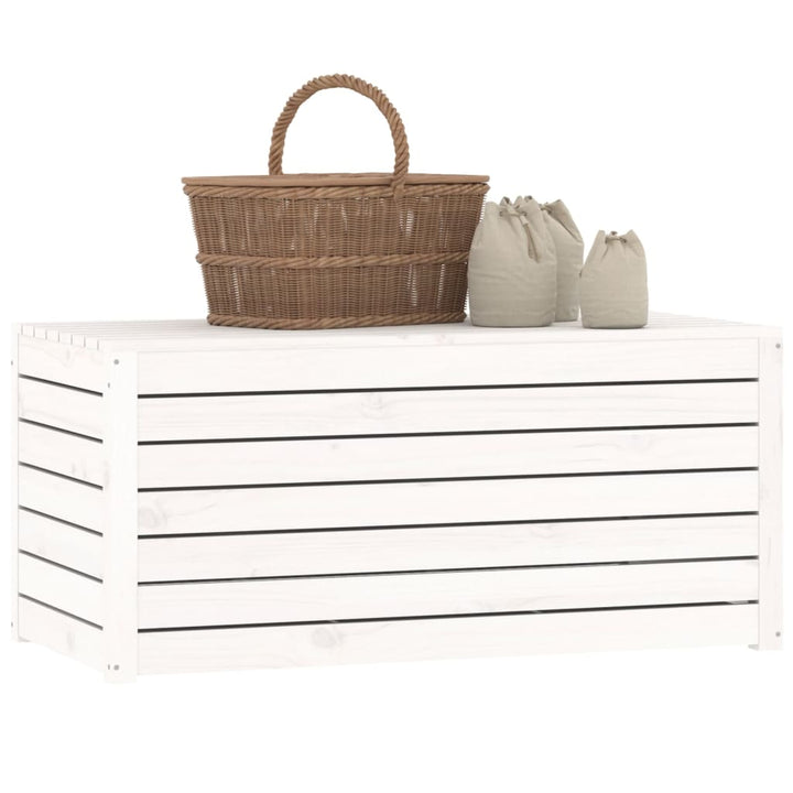 havekasse 101x50,5x46,5 cm massivt fyrretræ hvid