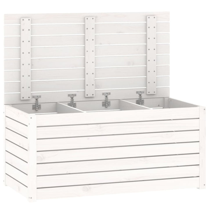 havekasse 101x50,5x46,5 cm massivt fyrretræ hvid