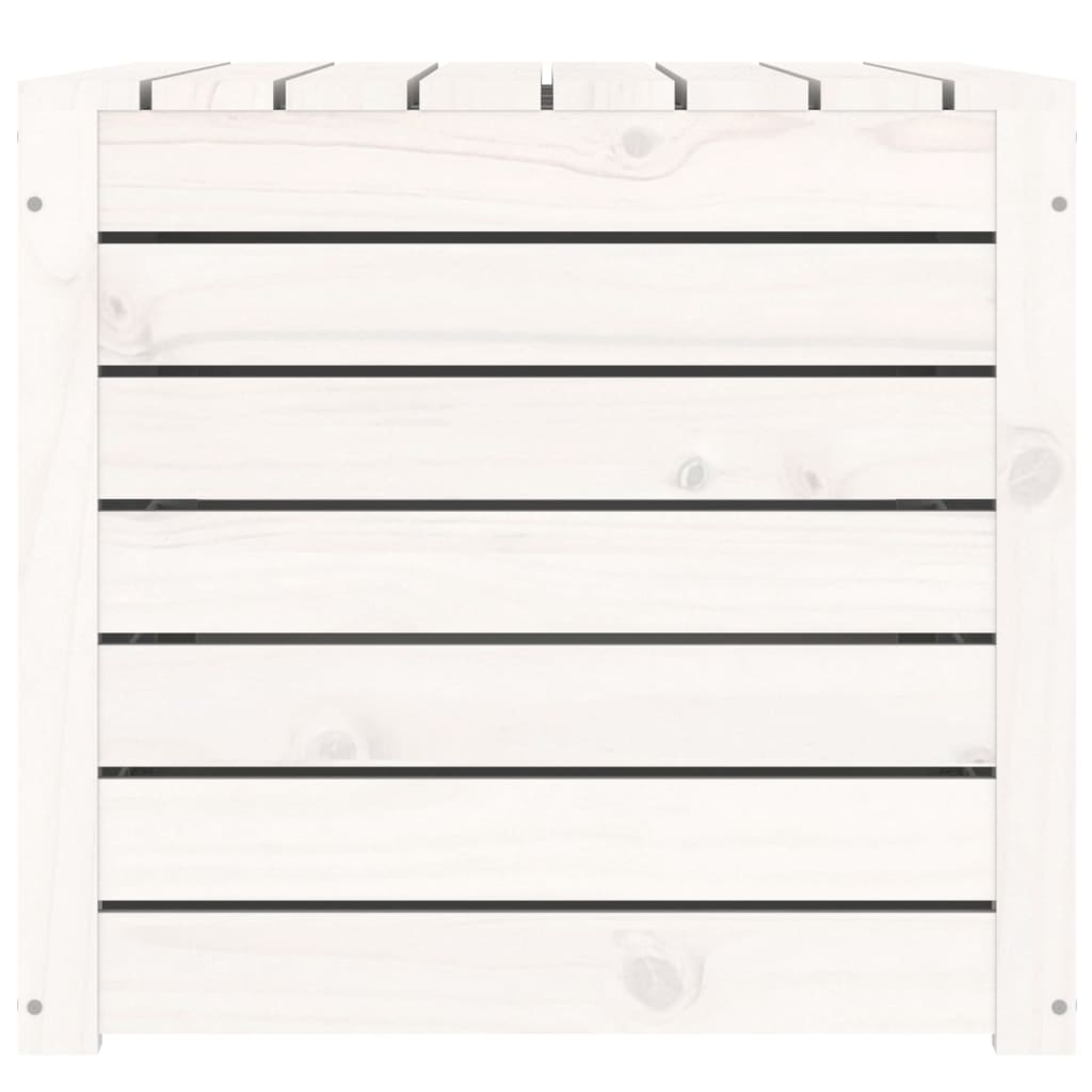 havekasse 101x50,5x46,5 cm massivt fyrretræ hvid