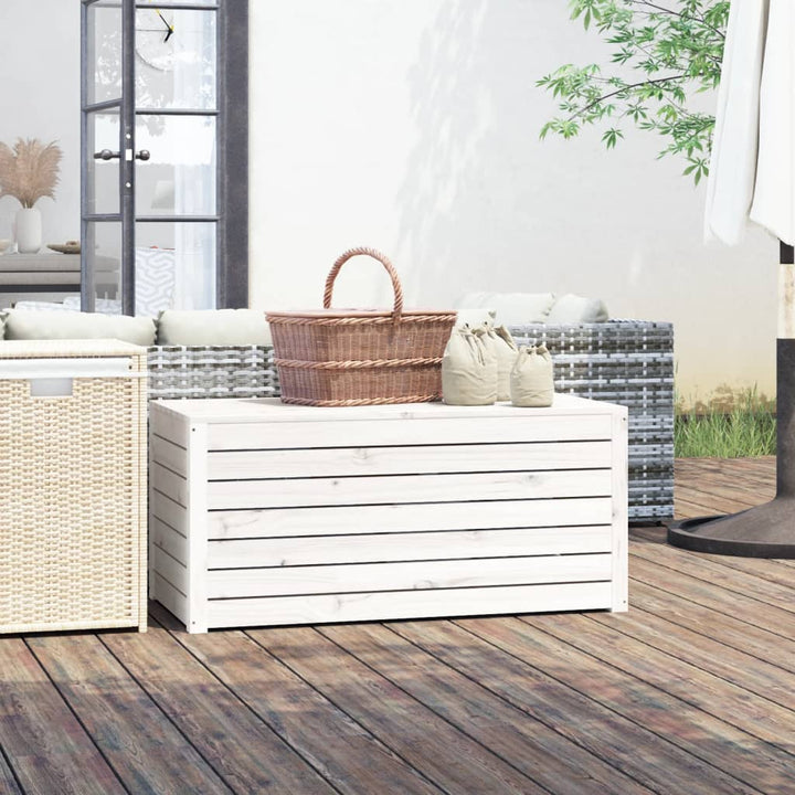 havekasse 101x50,5x46,5 cm massivt fyrretræ hvid