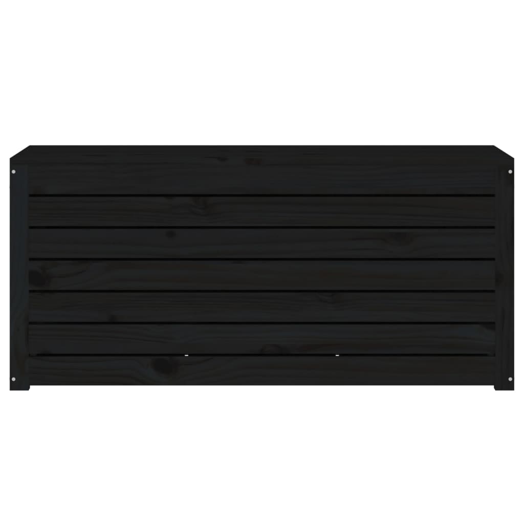 havekasse 101x50,5x46,5 cm massivt fyrretræ sort