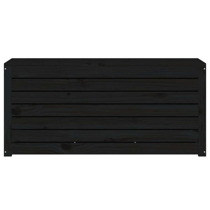 havekasse 101x50,5x46,5 cm massivt fyrretræ sort