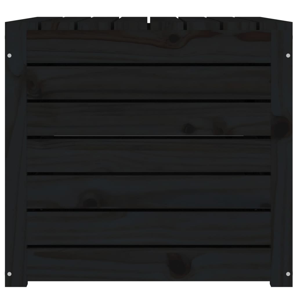 havekasse 101x50,5x46,5 cm massivt fyrretræ sort