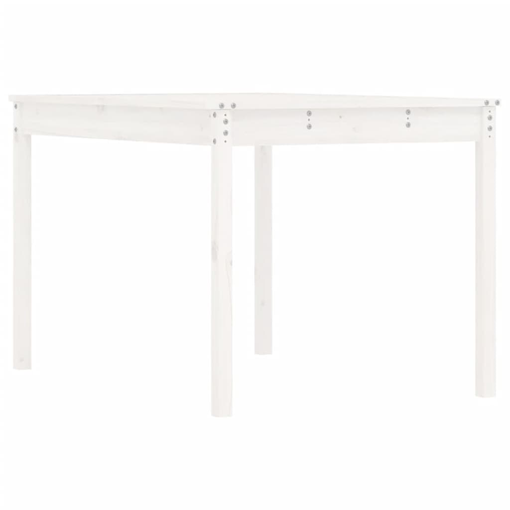 havebord 121x82,5x76 cm massivt fyrretræ hvid