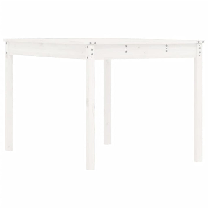 havebord 121x82,5x76 cm massivt fyrretræ hvid