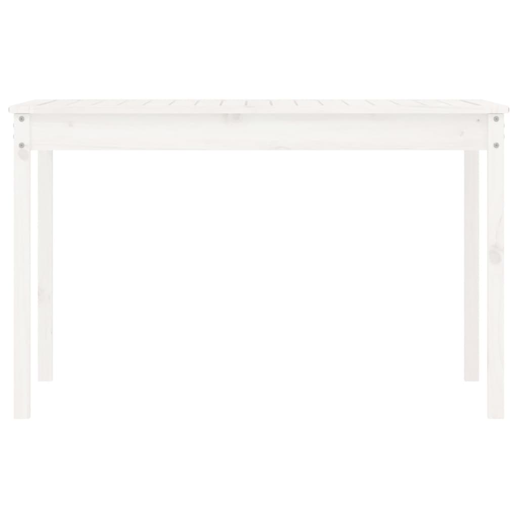 havebord 121x82,5x76 cm massivt fyrretræ hvid