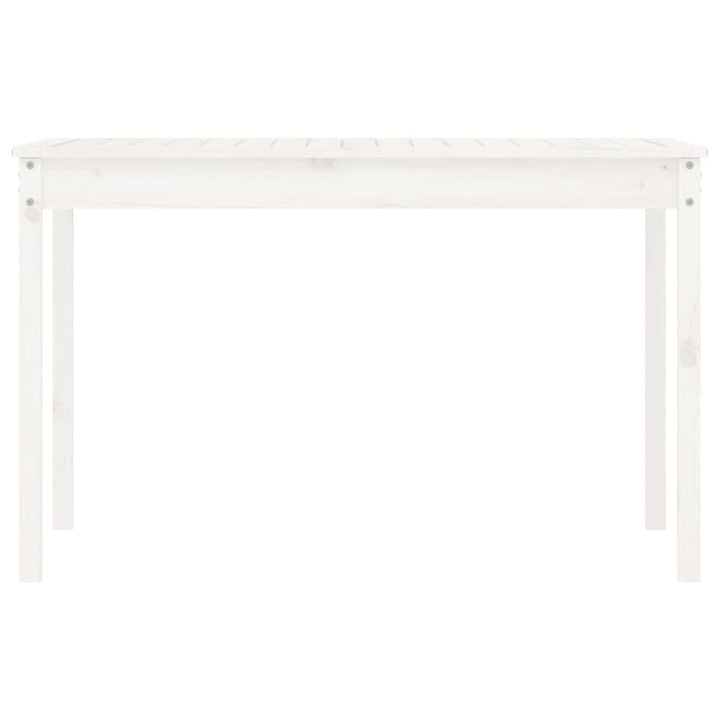 havebord 121x82,5x76 cm massivt fyrretræ hvid