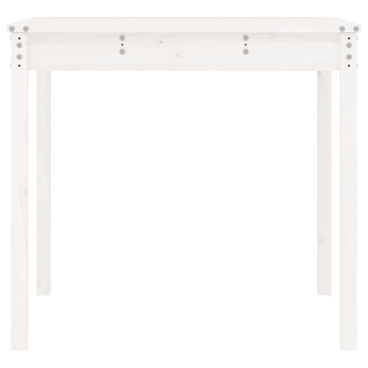 havebord 121x82,5x76 cm massivt fyrretræ hvid