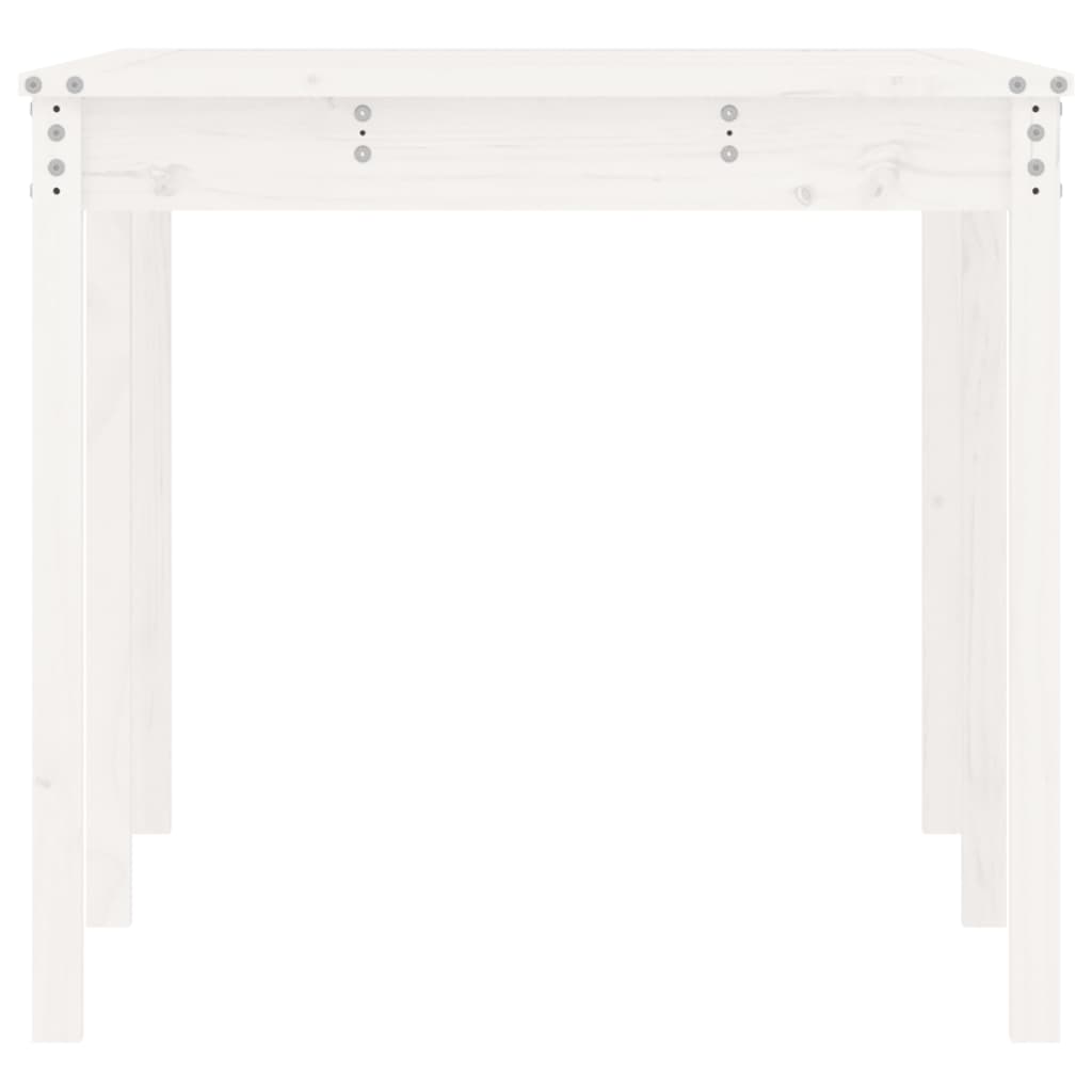 havebord 159,5x82,5x76 cm massivt fyrretræ hvid