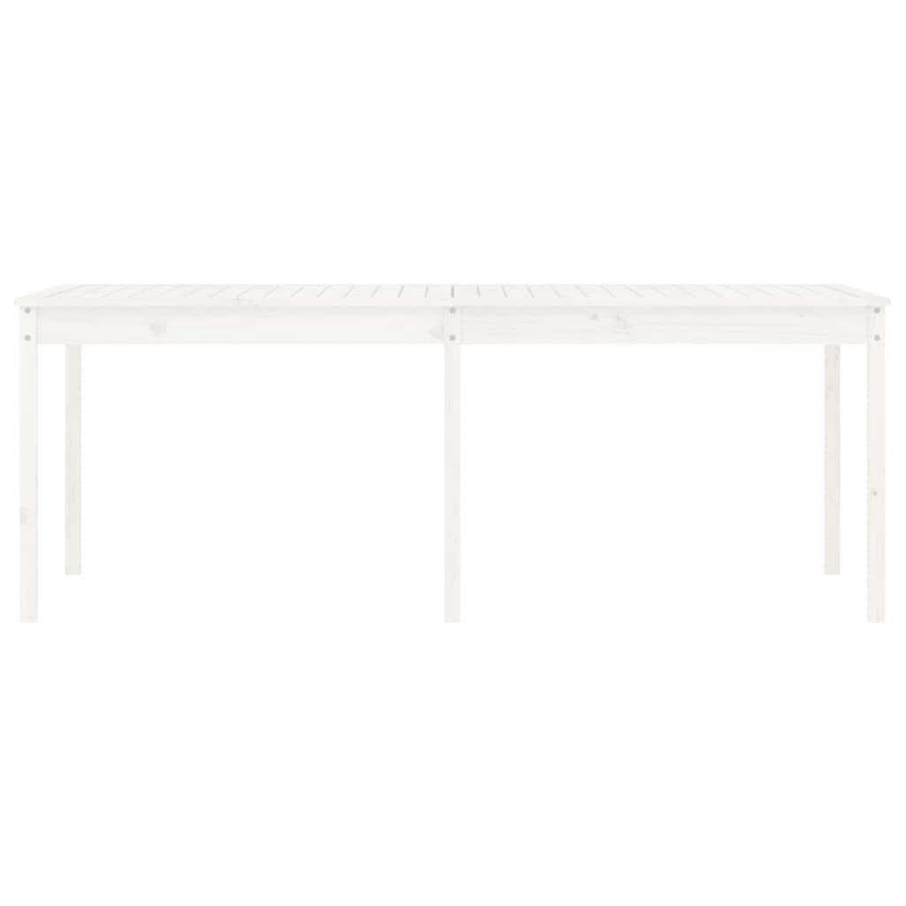 havebord 203,5x100x76 cm massivt fyrretræ hvid