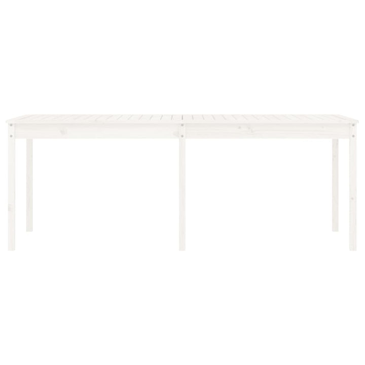 havebord 203,5x100x76 cm massivt fyrretræ hvid