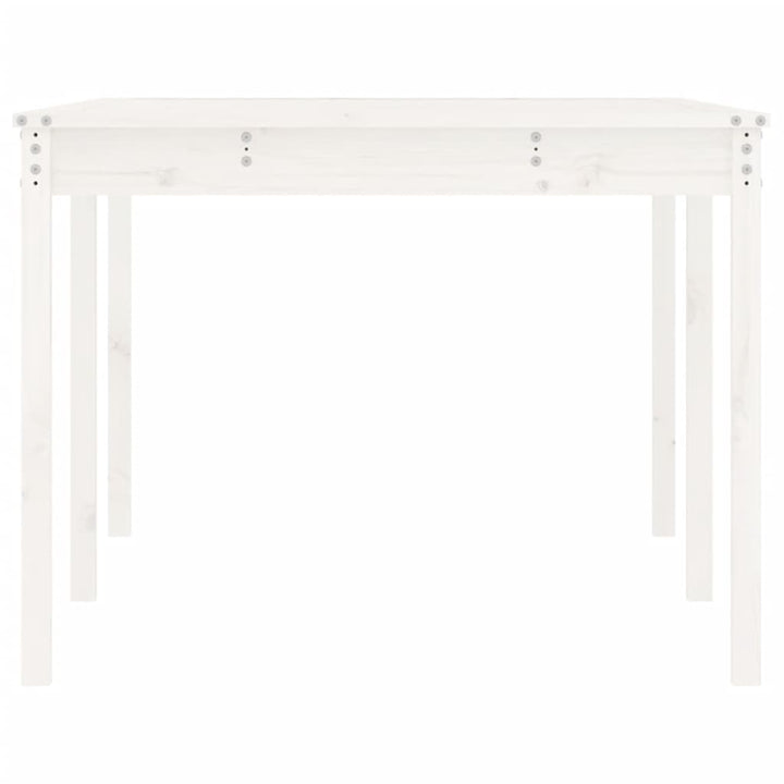 havebord 203,5x100x76 cm massivt fyrretræ hvid