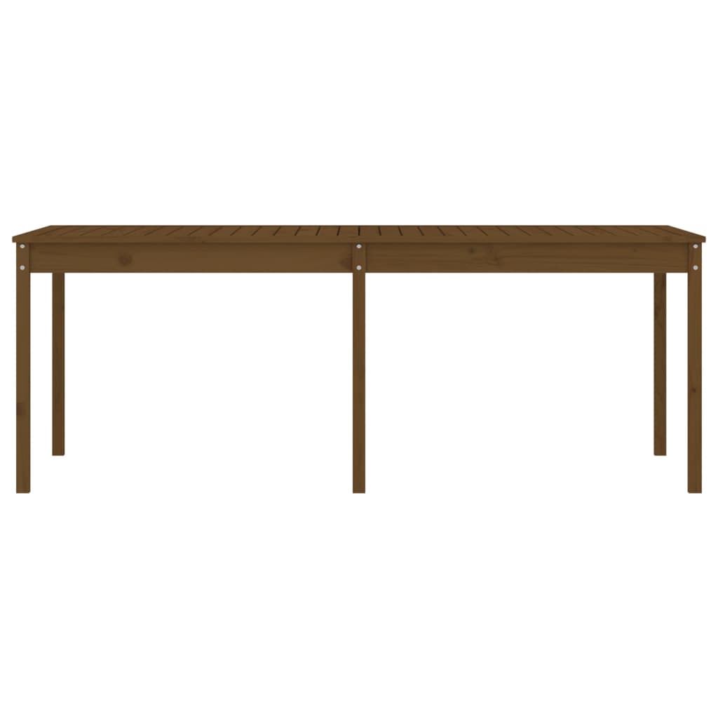 havebord 203,5x100x76 cm massivt fyrretræ gyldenbrun