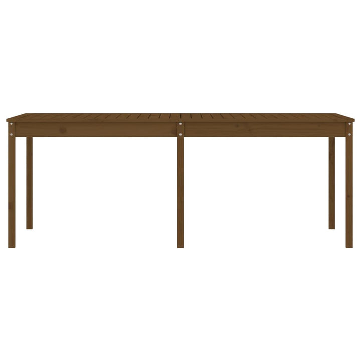 havebord 203,5x100x76 cm massivt fyrretræ gyldenbrun