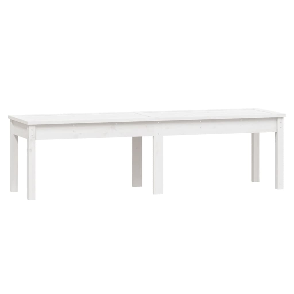 2-personers havebænk 159,5x44x45 cm massivt fyrretræ hvid