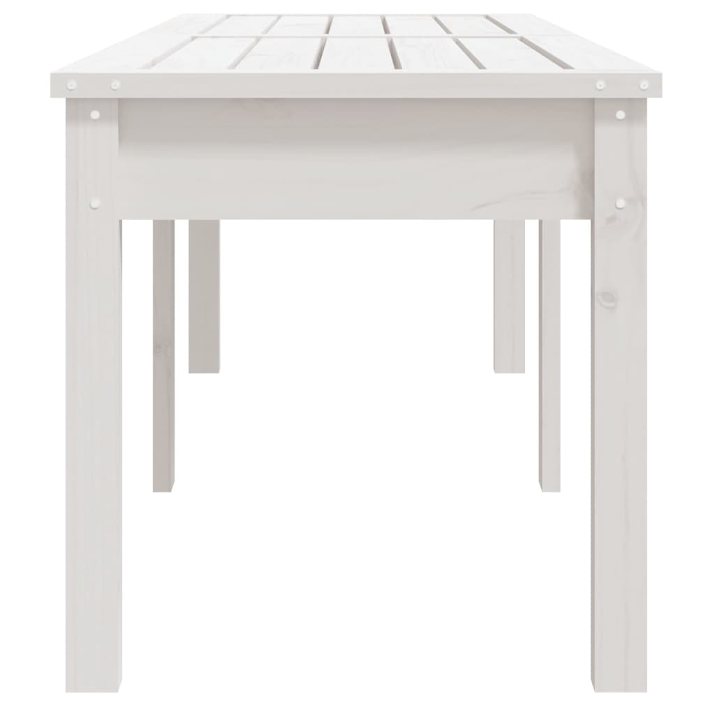 2-personers havebænk 159,5x44x45 cm massivt fyrretræ hvid