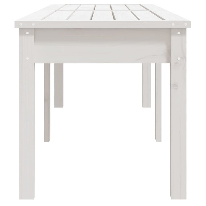 2-personers havebænk 159,5x44x45 cm massivt fyrretræ hvid