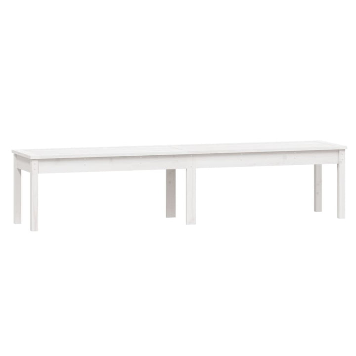 2-personers havebænk 203,5x44x45 cm massivt fyrretræ hvid