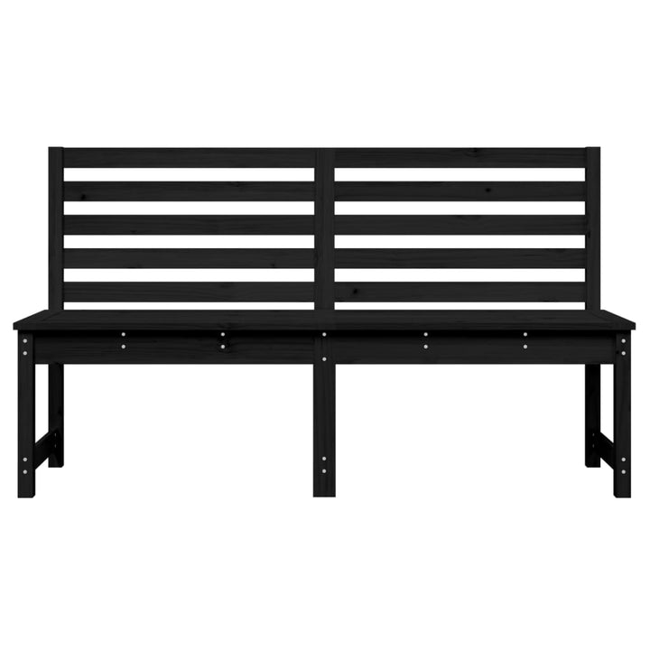 havebænk 157,5 cm massivt fyrretræ sort