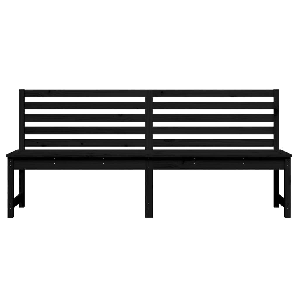 havebænk 201,5 cm massivt fyrretræ sort