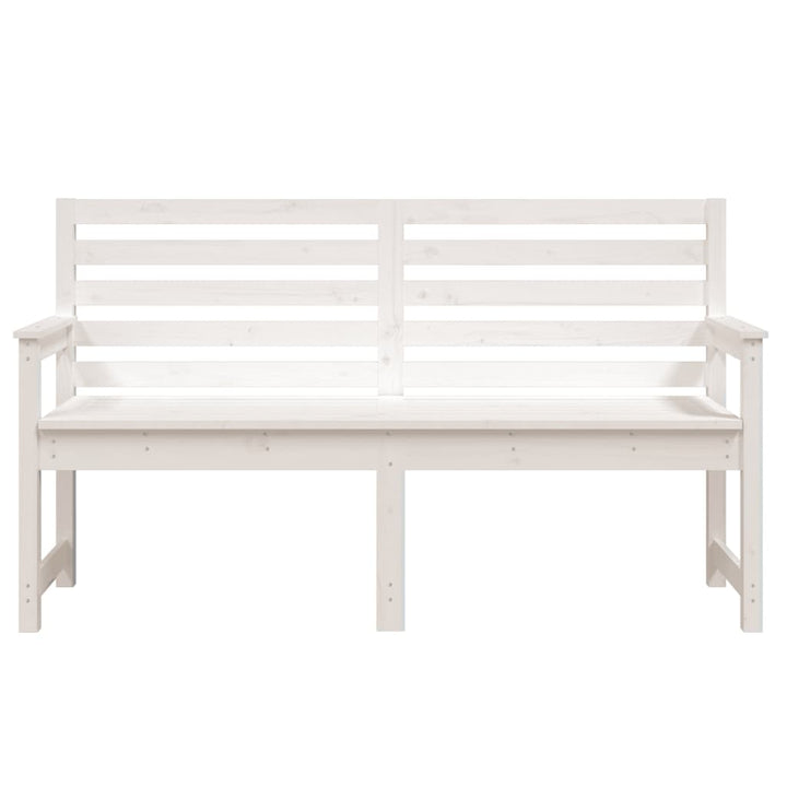 havebænk 159,5x48x91,5 cm massivt fyrretræ hvid