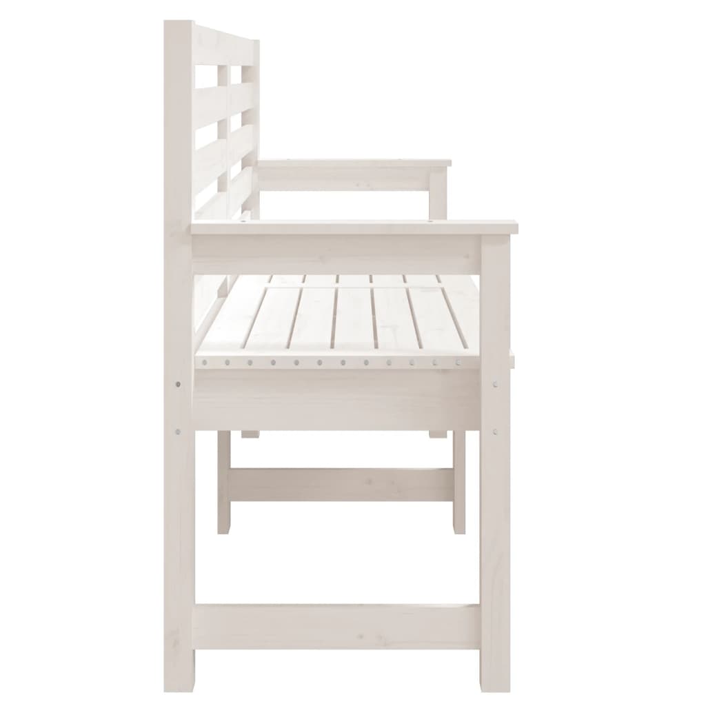 havebænk 159,5x48x91,5 cm massivt fyrretræ hvid