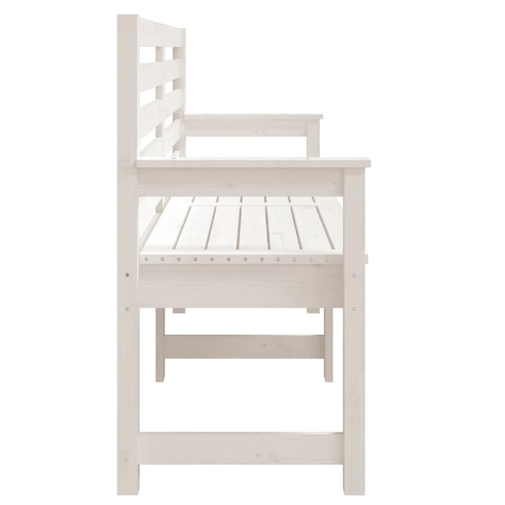 havebænk 159,5x48x91,5 cm massivt fyrretræ hvid