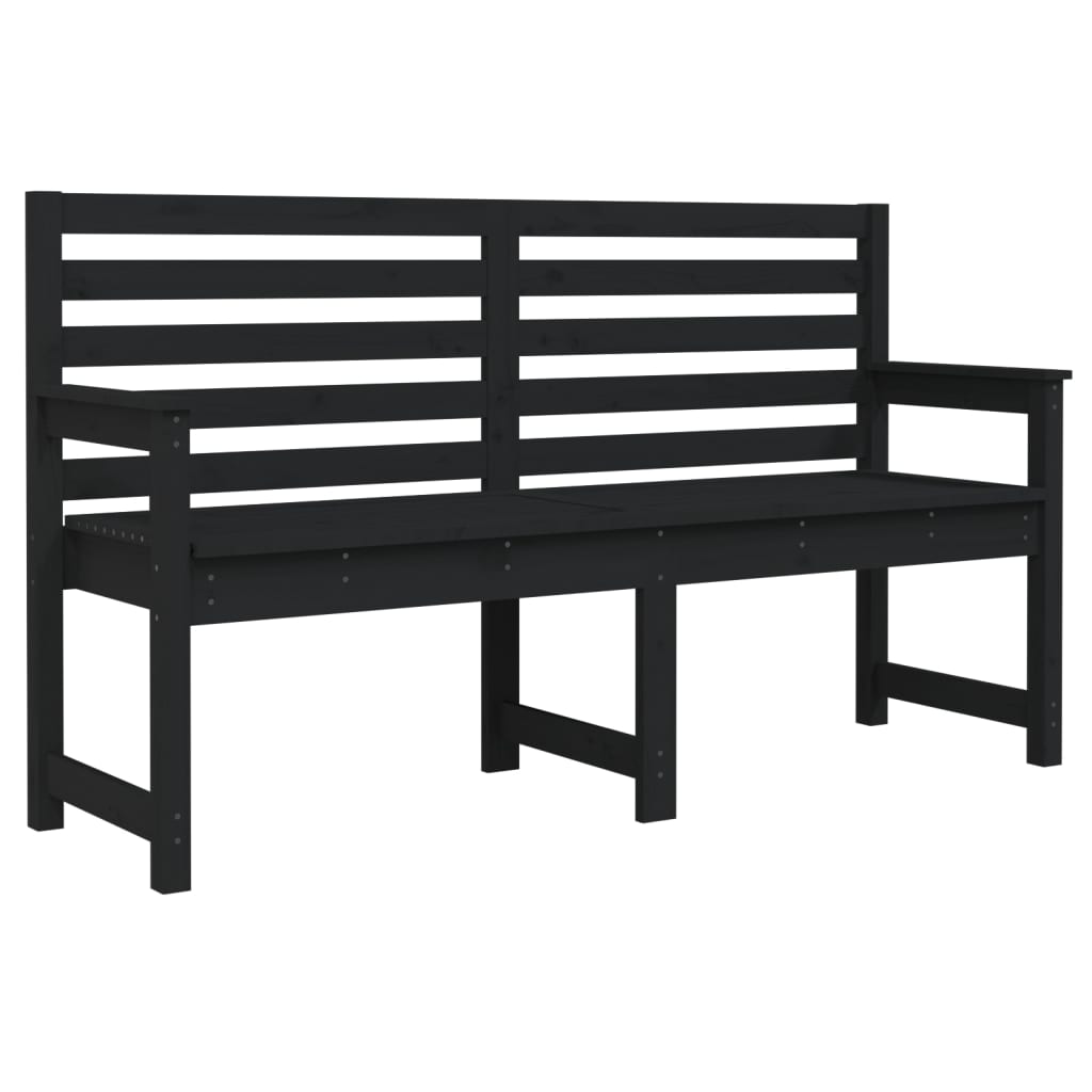 havebænk 159,5x48x91,5 cm massivt fyrretræ sort