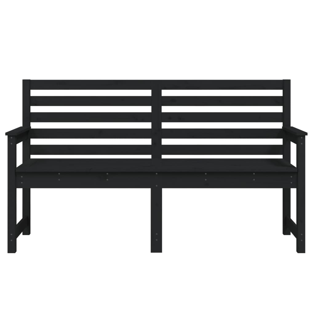 havebænk 159,5x48x91,5 cm massivt fyrretræ sort