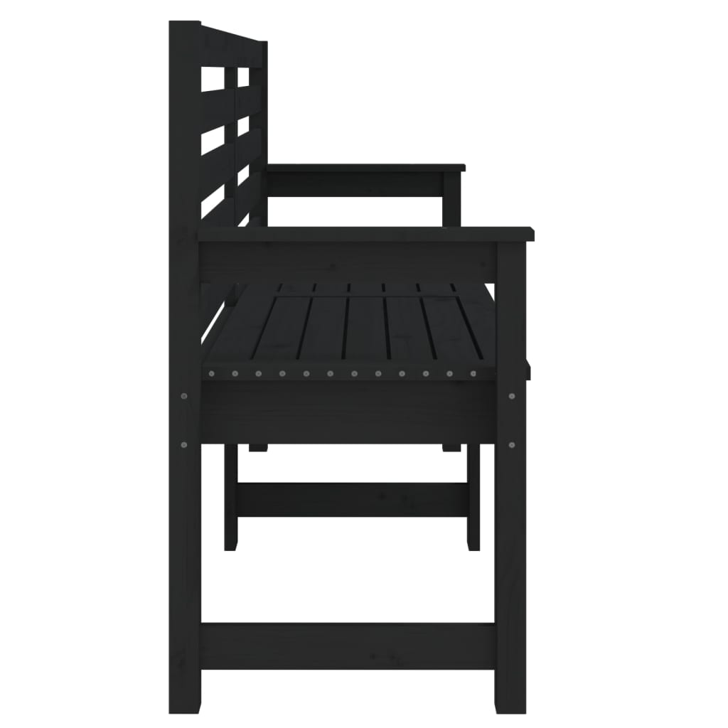 havebænk 159,5x48x91,5 cm massivt fyrretræ sort