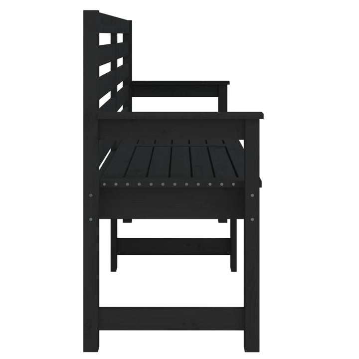 havebænk 159,5x48x91,5 cm massivt fyrretræ sort