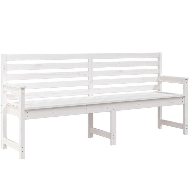 havebænk 203,5x48x91,5 cm massivt fyrretræ hvid